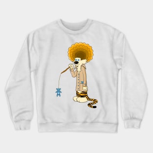 Calvin and Hobbes Doll Fishing Crewneck Sweatshirt